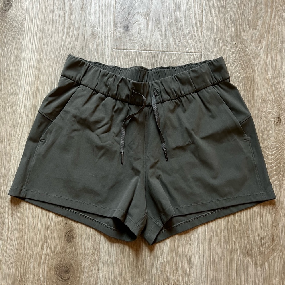 Lululemon Olive Green Women's Shorts - On the Fly Sz 8